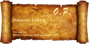 Oancsa Petra névjegykártya